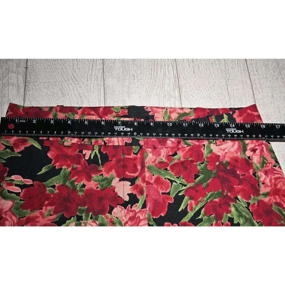 TALBOTS SIGNATURE Floral Blooms Multicolor Pockets Ankle Pants Size 6 Cottage